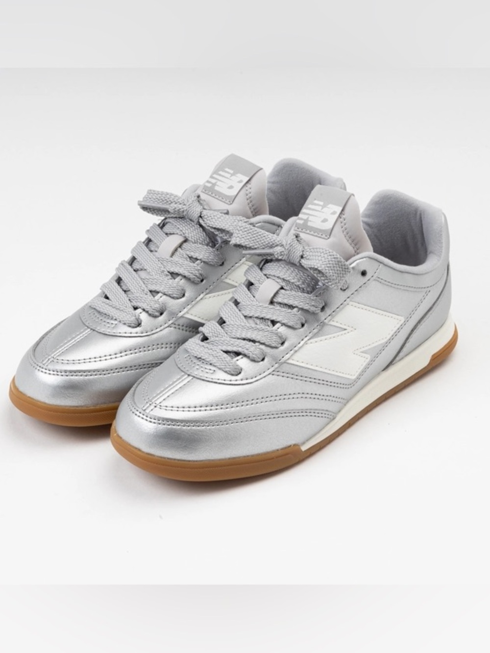 New Balance Silver Metallic Retro Sneakers